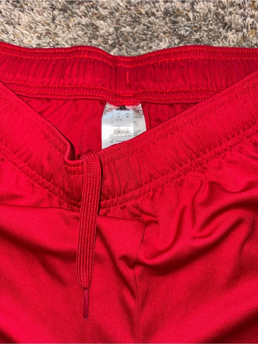 adidas Red Athletic Shorts with White Trim - Picture 6 of 6